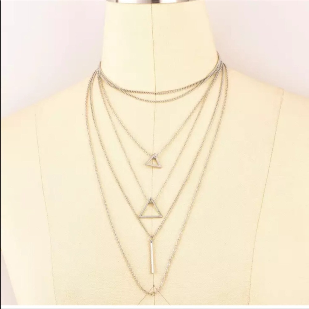 Silver Multi Layer Necklace